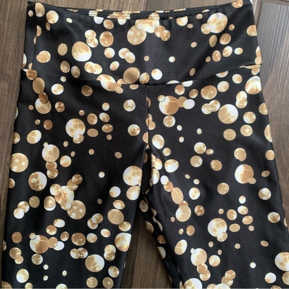 Goldsheep Gold Champgane Bubbles Crop Leggings Sz S - Picture 4 of 6